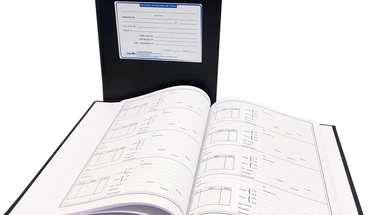 Livro Registro Receita Ótica 200 FLS