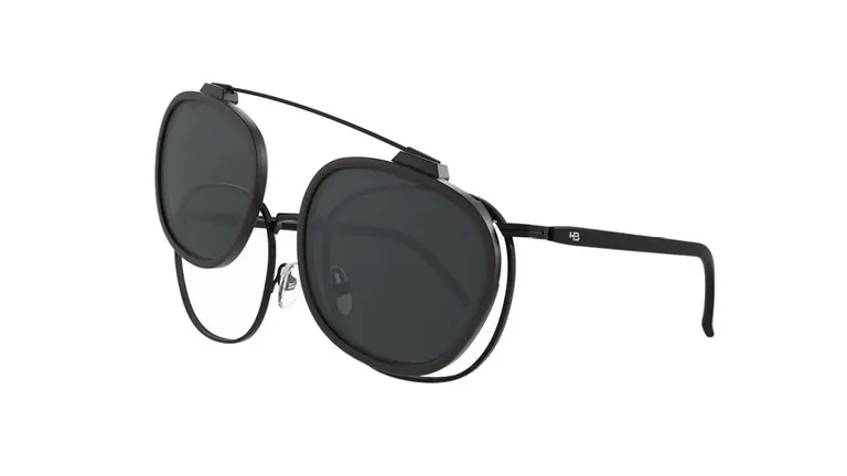 Óculos de Grau HB Switch 0423 Matte Black / Polarized Gray Lente 5,2 cm