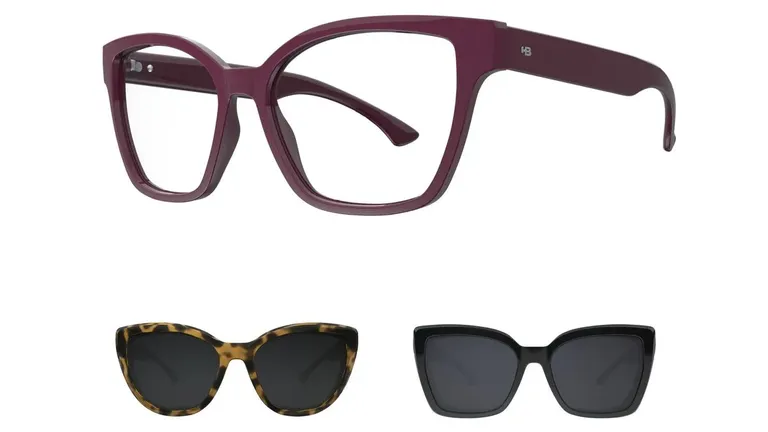 Óculos de Grau HB Switch 0403 Clip On Passionate/ Q. Black/ G Havana/ Polarized Brown