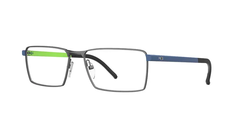 Óculos de grau HB Duotech 0571 Matte Chrome/ Ocean Blue/ Lucky Green