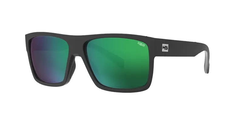 Óculos de Sol HB Would 2.0 Matte Black Green Chrome Polarized Glass