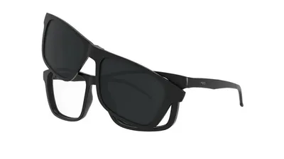 Óculos de Grau HB 0351 Switch Clip On Matte Black/ Gray Polarized lente 5,2