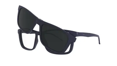 Óculos de Grau HB 0351 Switch Clip On Matte Navy/ Gray Polarized
