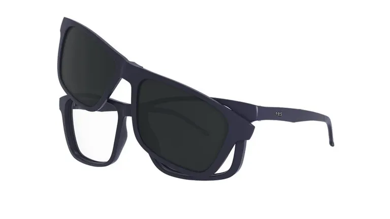 Óculos de Grau HB 0351 Switch Clip On Matte Navy/ Gray Polarized