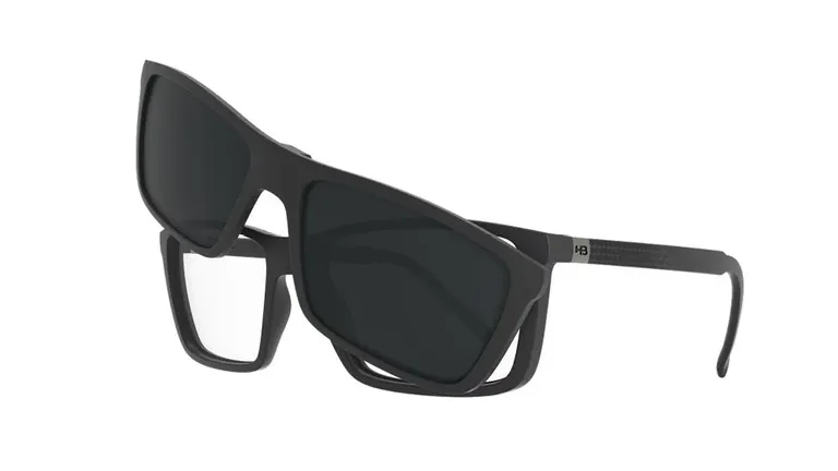 Óculos de Grau HB 0379 Switch Clip On Print Dots Grap/ Polarized Gray