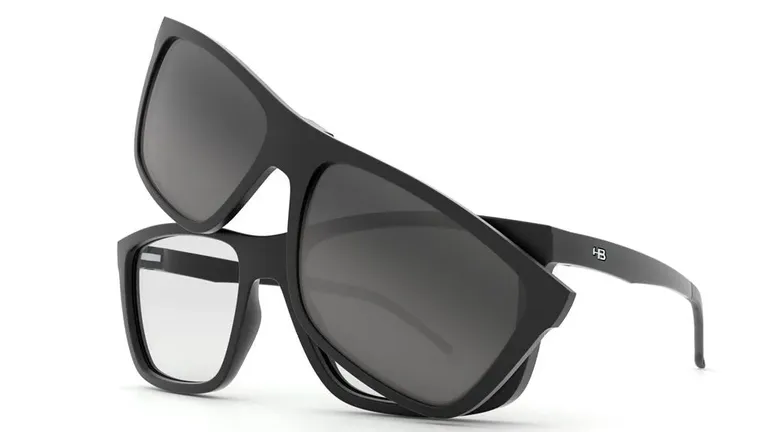 Óculos de Grau HB Switch 0380 Clip On Matte Black/ Polarized Gray