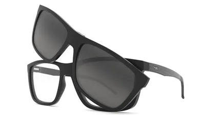 Óculos de Grau HB 0380 Switch Clip On Pint Carbon Fi/ Polarized Gray
