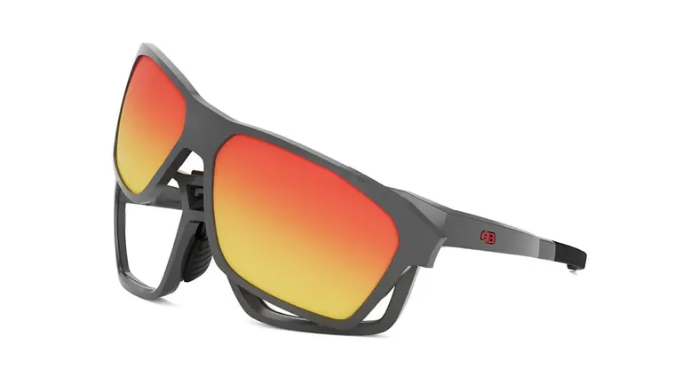 Óculos de Grau HB Presto Clip On Graphene/ Red Orange Chrome - Lente 5,5 cm