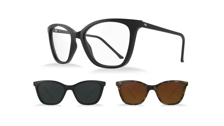 Óculos de Grau HB Switch 0385 Gloss Black/ Havana/ Polarized Gray