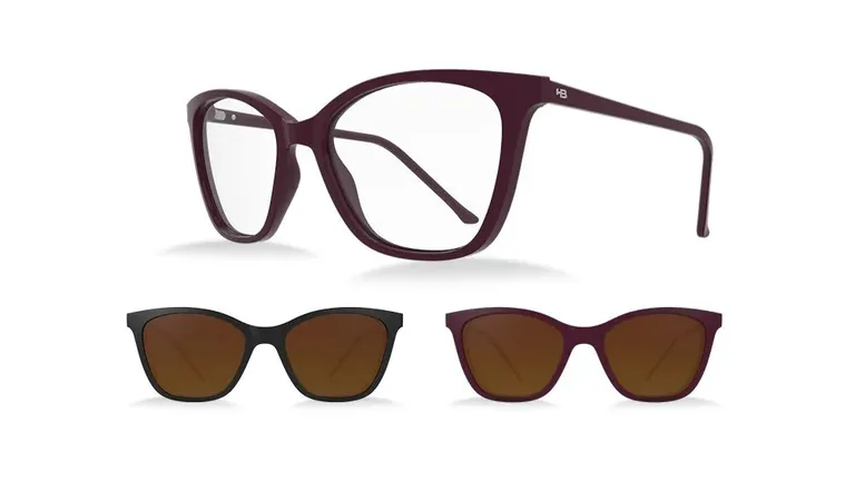 Óculos de Grau HB Switch 0385 Passionate/ Black/ Polarized Brown
