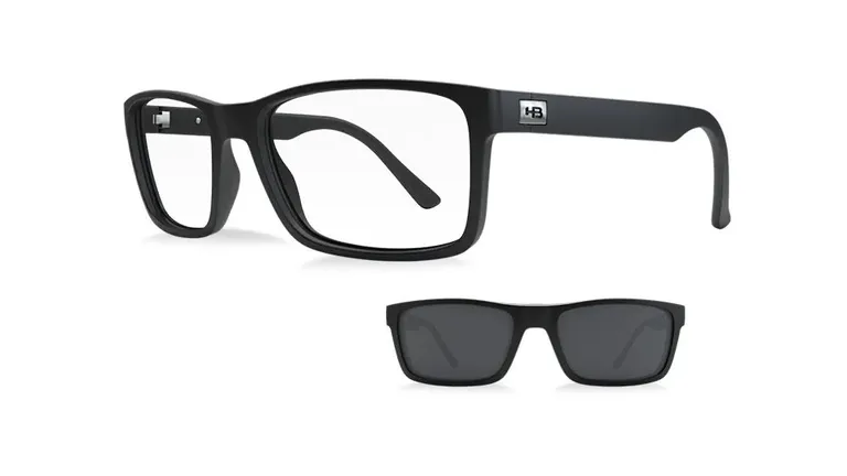 Óculos de Grau HB Switch 0426 Clip on Matte Black/ Polarized Gray
