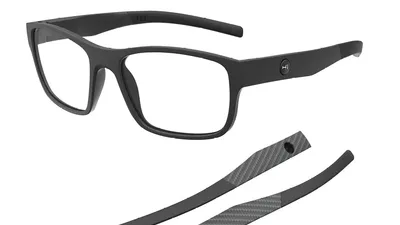 Óculos de Grau HB Troca Haste Polytech 0513 Matte Black + H M Carbon Fiber