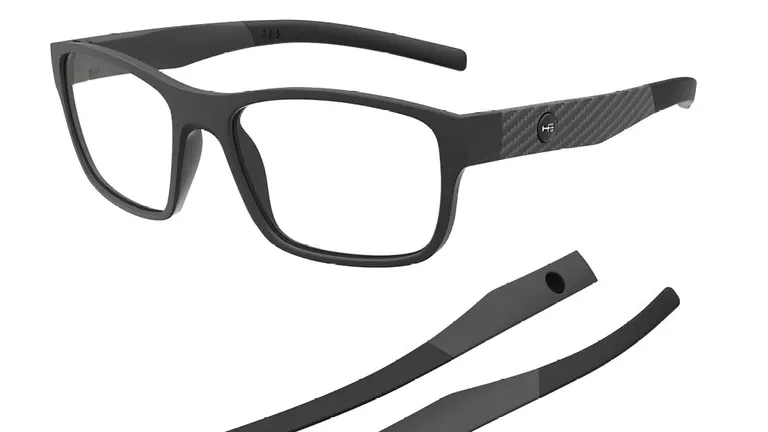 Óculos de Grau HB Troca Haste Polytech 0513 Matte Black + H M Carbon Fiber
