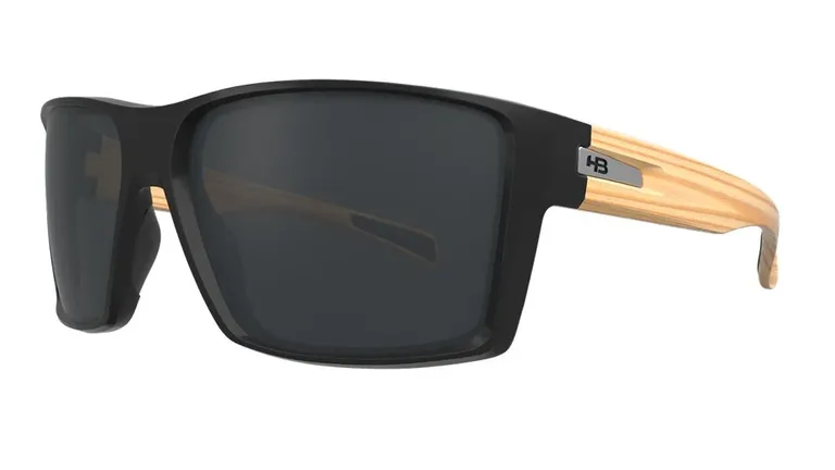 Óculos de Sol HB Byron Matte Black Wood/ Gray - Lente 6.2 cm