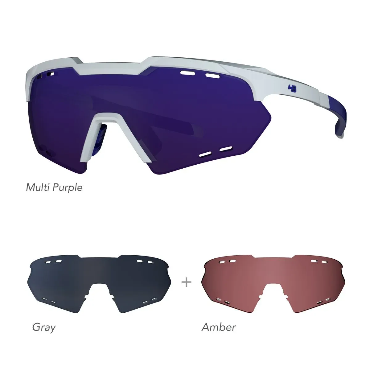 Óculos de sol HB Kit Shield Compac Mountain 03 M PUR, GRA, AMB — Geral