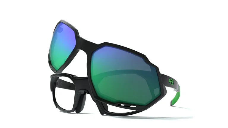 Óculos de Grau HB Rush Matte Black D. Green / Green Chrome - Lente 5.3 cm