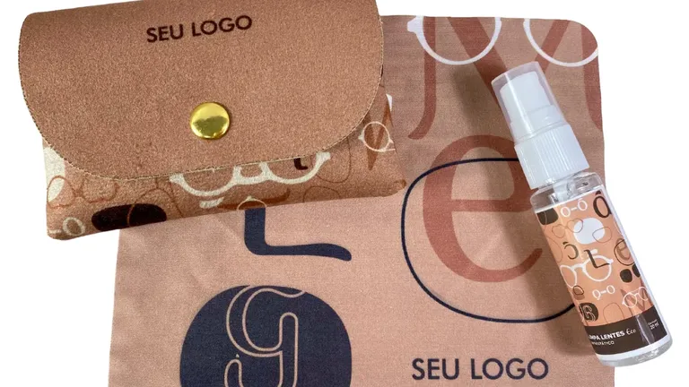 100 Kit Estojo Limpeza + Spray Eco + Microfibra Premium 15×15