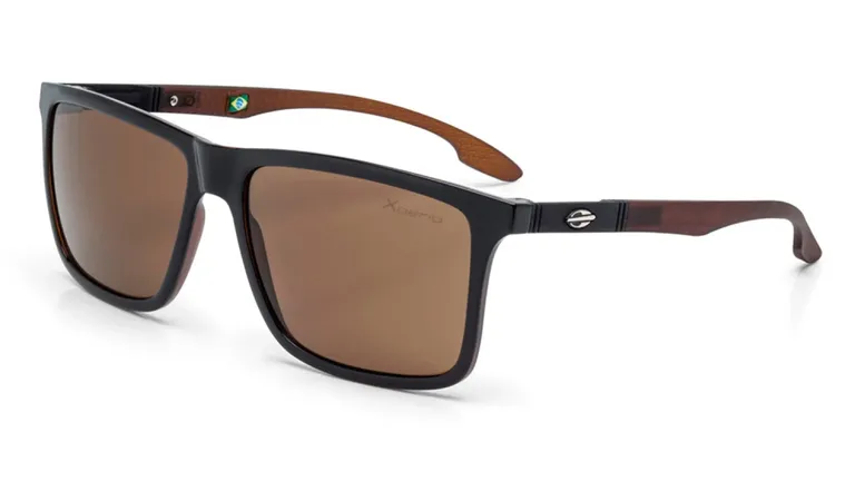 Oculos sol Mormaii kona preto parede marrom bril c/ marrom fosco/