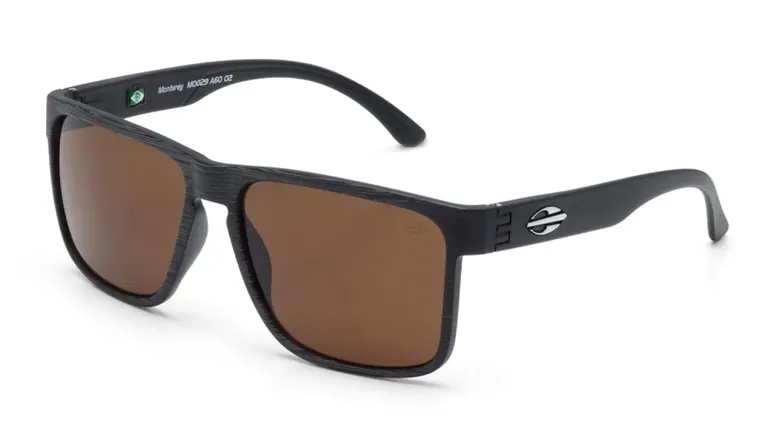Oculos sol Mormaii monterey preto fosco escovado/l marrom