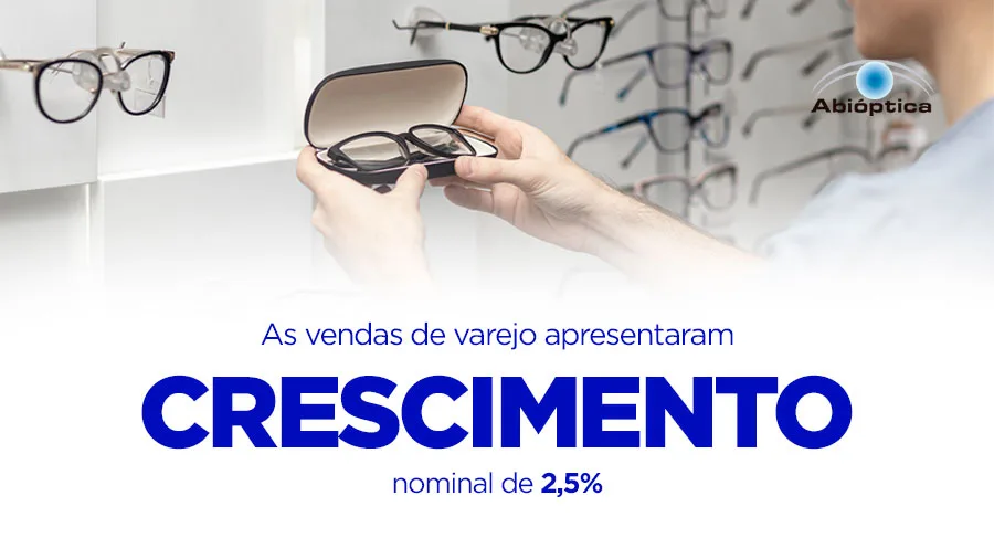 As vendas de varejo apresentaram crescimento nominal de 2,5%.