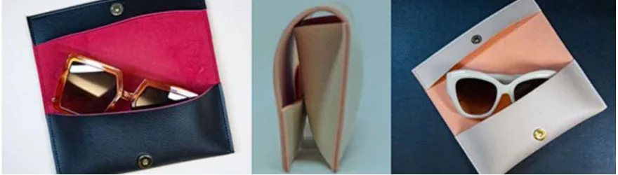 Case para óculos de Sol e armações com botão de imã