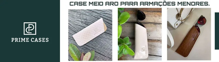Case meio aro para armações menores
