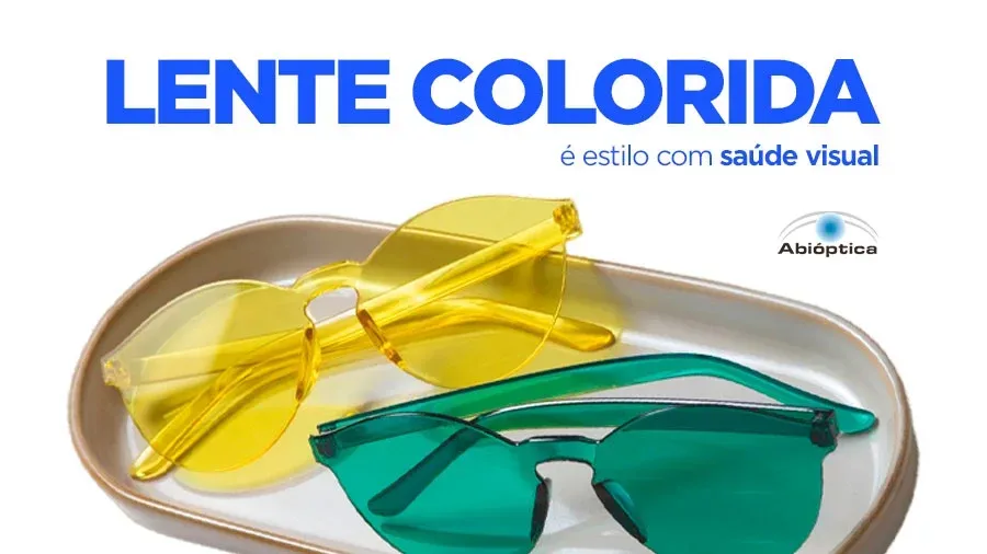 Lente colorida é estilo com saúde visual