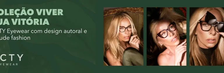 Coleção Viver sua Vitória, de óculos de grau da VCTY Eyewear com design autoral e atitude fashion