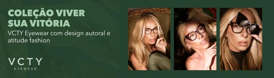 Coleção Viver sua Vitória, de óculos de grau da VCTY Eyewear com design autoral e atitude fashion